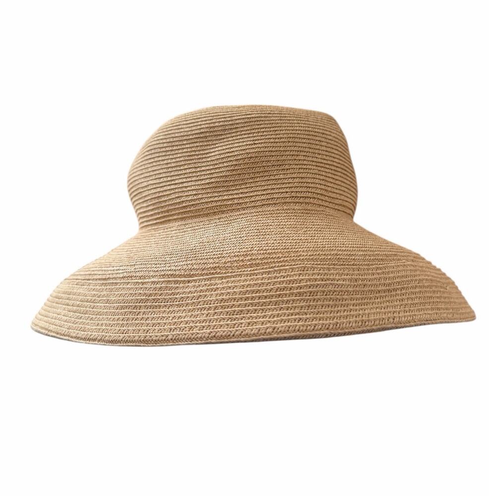 San Diego Hat Co Wide Brim Floppy Sun Hat Straw Beach Resort Tan OS Minimalist - Picture 2 of 5